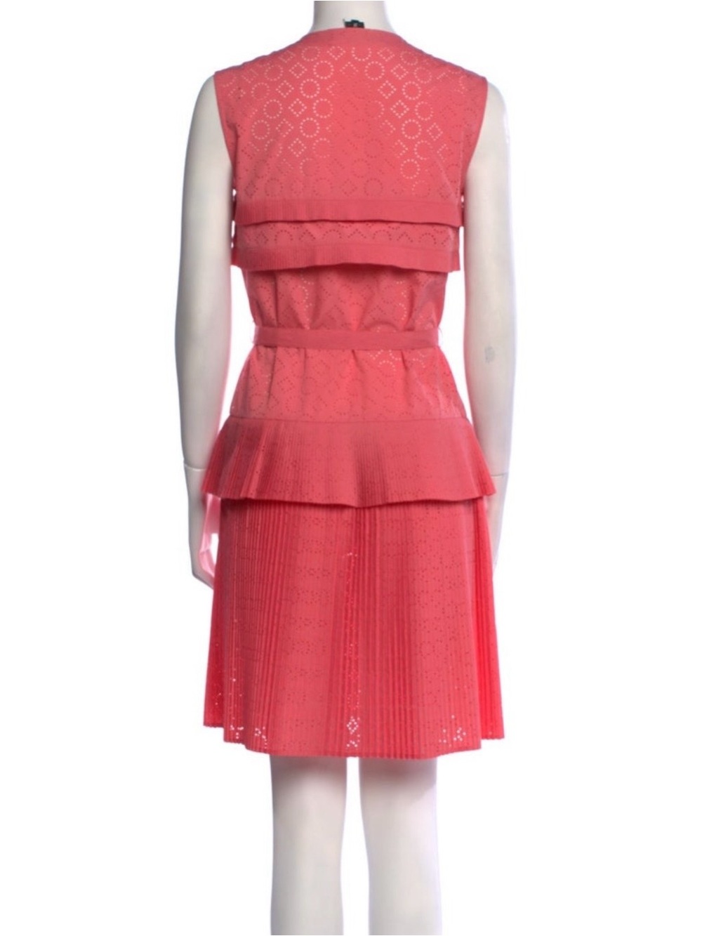 PAULE KA Coral Eyelet Belted Midi Dress - Picture 3 of 4